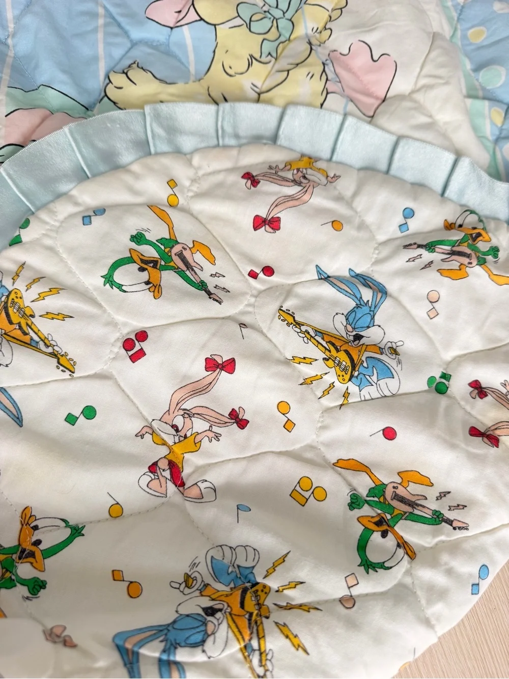 Baby Bedding Quilt - Blue Cartoon Character Nursery Blanket